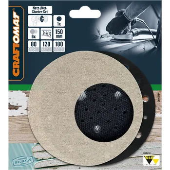 Brusný papír Craftomat Sada brusných mřížek, ø 150 mm, zrnitost: 80, 120, 180, 7 ks 260925B698