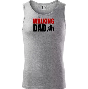 The walking dad tři děti - Tílko pánské Core - L ( Tmavě šedý melír )