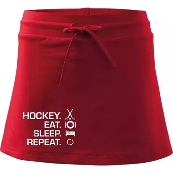 Dámská sukně Pozemní hokej eat sleep repeat - Sportovní sukně - two in one - XL ( Červená )