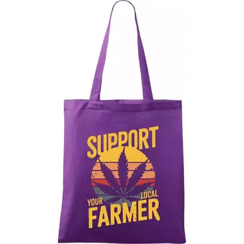 Marihuana - Support local farmer - Taška bavlněná - 42 x 38 cm ( Fialová )