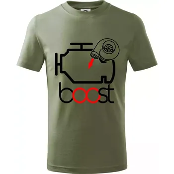 Boost - Tričko dětské bavlněné - 146 cm/10 let ( Khaki )