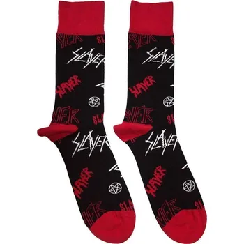 Pánské ponožky Slayer Logos Pattern Black 40-45 Ponožky
