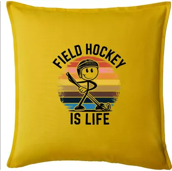 Polštář Field hockey is life - Polštář 50x50 - 50x50 - Pouze potah ( Žlutá )