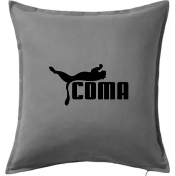 Polštář Coma parodie - Polštář 50x50 - 50x50 - Pouze potah ( Tmavě šedý melír )