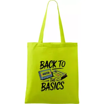Back to the basics 90s - Taška bavlněná - 42 x 38 cm ( Limetková )