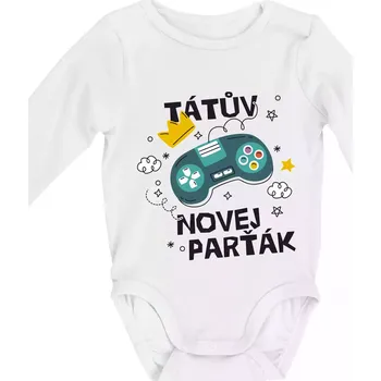 Kojenecký body Tátův novej parťák - ovladač - Body kojenecké s dlouhým rukávem - Dlouhý r. do 3 měs ( Bílá )