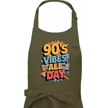 Kuchyňská zástěra 90s vibes all day - Dámská zástěra na vaření - Univerzální velikost ( Khaki )