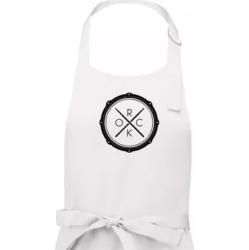 Kuchyňská zástěra Paličky bicí ROCK - Pánská zástěra na vaření - Univerzální velikost ( Bílá )