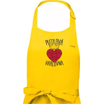 Kuchyňská zástěra Puzzlová královna - Dámská zástěra na vaření - Univerzální velikost ( Žlutá )
