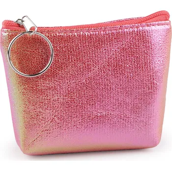 Peněženka Malá peněženka / klíčenka holografická 11x8 cm růžová 1 ks