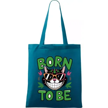 Marihuana - born to be - Taška bavlněná - 42 x 38 cm ( Petrolejová )