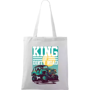 King of dirty road - Taška bavlněná - 42 x 38 cm ( Bílá )