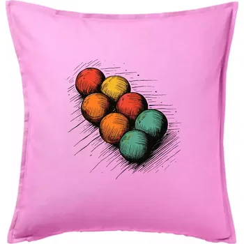 Polštář Petanque koule kresba - Polštář 50x50 - 50x50 - Pouze potah ( Růžová )