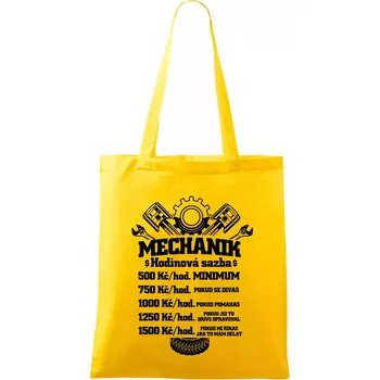 Mechanik - hodinová sazba - Taška bavlněná - 42 x 38 cm ( Žlutá )