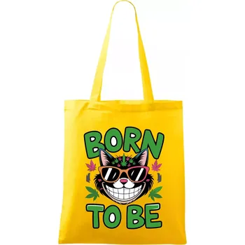 Marihuana - born to be - Taška bavlněná - 42 x 38 cm ( Žlutá )