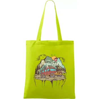 Adventure car - Taška bavlněná - 42 x 38 cm ( Limetková )