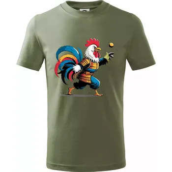 Dětská móda Petanque kohout - Tričko dětské bavlněné - 146 cm/10 let ( Khaki )