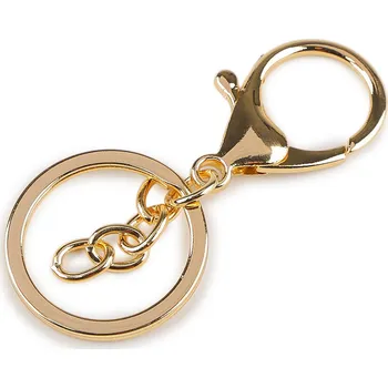 Karabina s kroužkem a řetízkem na klíče, barva 2 zlatá