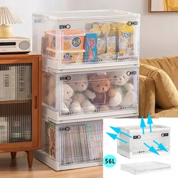 Úložný box Skládací přepravky s víkem+kolečka 28L/40L/56L