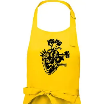 Kuchyňská zástěra Řidičovo srdce - Dámská zástěra na vaření - Univerzální velikost ( Žlutá )