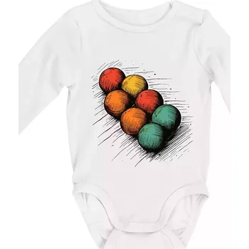 Petanque koule kresba - Body kojenecké s dlouhým rukávem - Dlouhý r. do 3 měs ( Bílá )