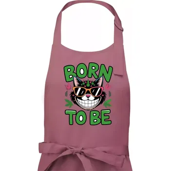 Kuchyňská zástěra Marihuana - born to be - Pánská zástěra na vaření - Univerzální velikost ( Starorůžová )