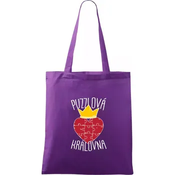 Nákupní taška Puzzlová královna - Taška bavlněná - 42 x 38 cm ( Fialová )