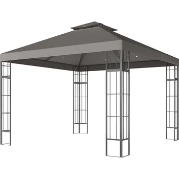 Zahradní stan Kovový párty stan s dvojitou střechou, 3x3 m, tmavě šedý