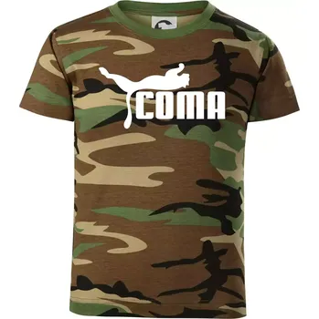Chlapecké tričko Coma parodie - Dětské maskáčové triko - 134 cm/8 let ( Hnědý maskáč )