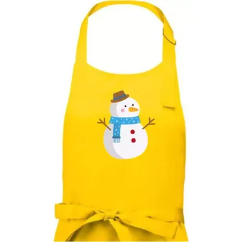 Kuchyňská zástěra Sněhulák se šálou - Pánská zástěra na vaření - Univerzální velikost ( Žlutá )