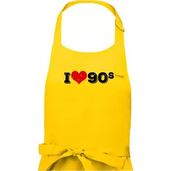 Kuchyňská zástěra I love 90s - Pánská zástěra na vaření - Univerzální velikost ( Žlutá )