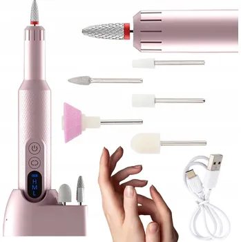 Bruska na nehty Lewer růžová diamantová síťově-akumulátorová