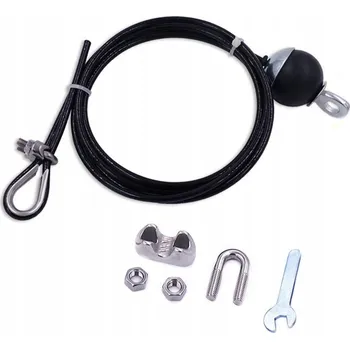 Železářství Ocelové lanko potažené, 5,5 m, nastavitelné, závěsná posilovací kladka, 5,5 m