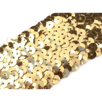 Stuha Flitrový prýmek šíře 45 mm elastický Varianta: 2 zlatá, Balení: 13.5 m