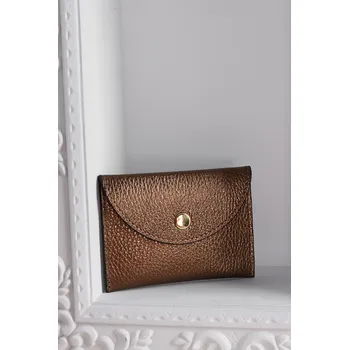Peněženka MALÁ KOŽENÁ PENĚŽENKA DÁMSKÁ PECA del SOL Metallic Brown