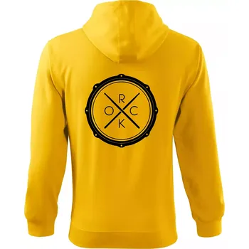 Pánská mikina Paličky bicí ROCK - Mikina s kapucí na zip trendy zipper - XL ( Žlutá )
