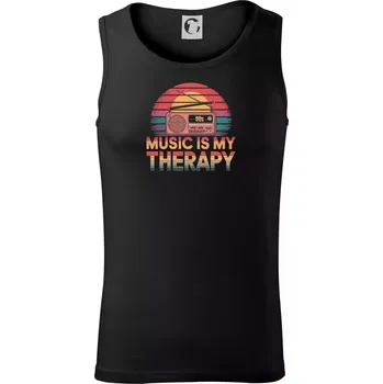 Pánské termoprádlo 90s Music is my therapy - přenosné rádio - Tílko pánské Core - 2XL ( Černá )