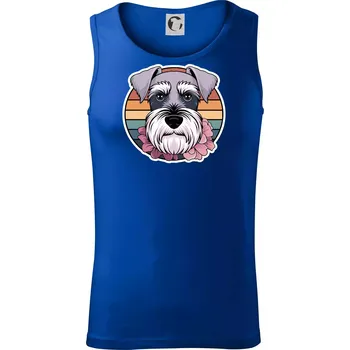 Knírač - fenka a květiny - Tílko pánské Core - L ( Královská modrá )