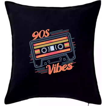 Polštář 90s vibes - kazeta - Polštář 50x50 - 50x50 - Pouze potah ( Černá )
