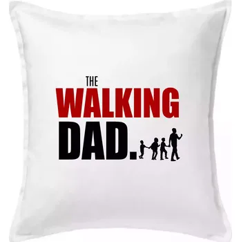 Polštář The walking dad dvě děti - Polštář 50x50 - 50x50 - Pouze potah ( Bílá )
