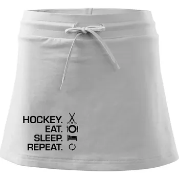 Dámská sukně Pozemní hokej eat sleep repeat - Sportovní sukně - two in one - S ( Bílá )