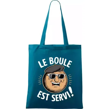 Le boule est servi! - Taška bavlněná - 42 x 38 cm ( Petrolejová )