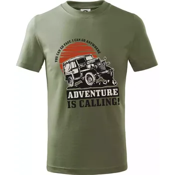 Chlapecké oblečení Adventure is calling 4x4 - Tričko dětské bavlněné - 158 cm/12 let ( Khaki )
