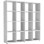 Tempo Kondela Regál, bílý, DTD laminovaná, SARAH