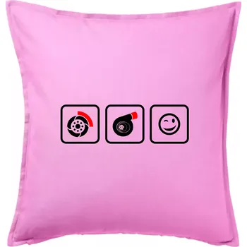 Polštář Turbodiesel úsměv - Polštář 50x50 - 50x50 - Pouze potah ( Růžová )