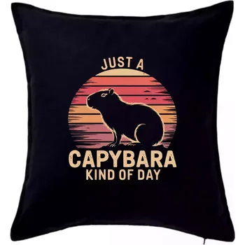 Polštář Just a Capybara Kind of Day - Polštář 50x50 - 50x50 - Pouze potah ( Černá )