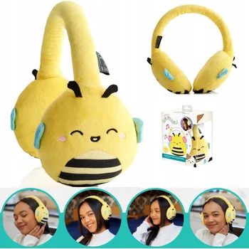 Sluchátka Plyšová Bluetooth sluchátka přes uši k telefonu, smartphonu pro děti