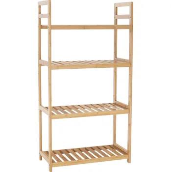 Obývací pokoj Tempo Kondela 4-policový regál, přírodní bambus, FIORE TYP 2