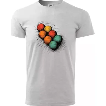 Pánské tričko Petanque koule kresba - Triko extra velké (5-8XL) - 7XL ( Světlešedý Melír )
