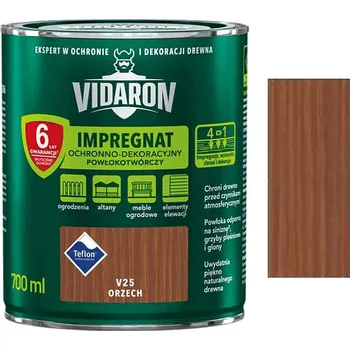 Lak na dřevo Vidaron Impregnat ochranná impregnační lazura na dřevo V25 Ořech 0,7l